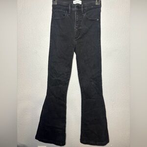 Abercrombie & Fitch black Ultra High Rise Stretch Flare Jean bellbottoms, 25